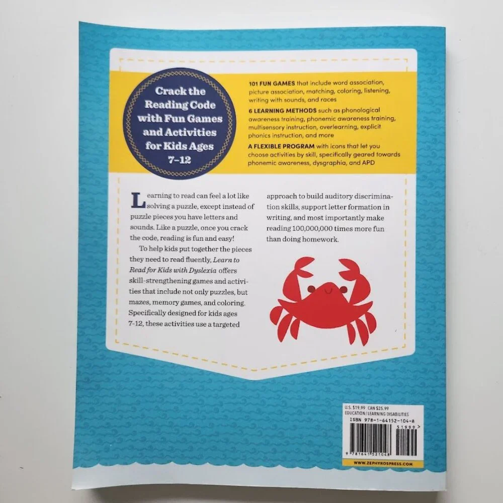 NEW Learn to Read for Kids with Dyslexia Activity Book Workbook 101 Games and Ac